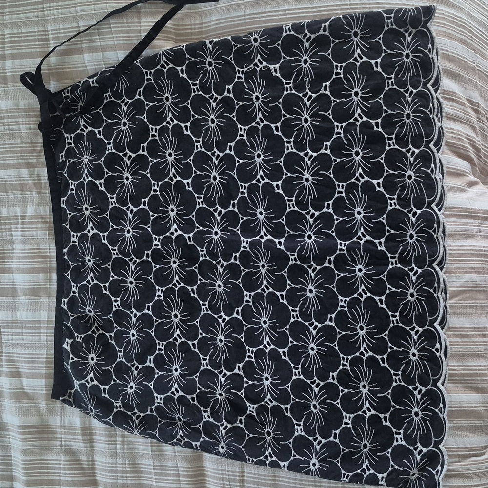 Floral Black and White Skirt